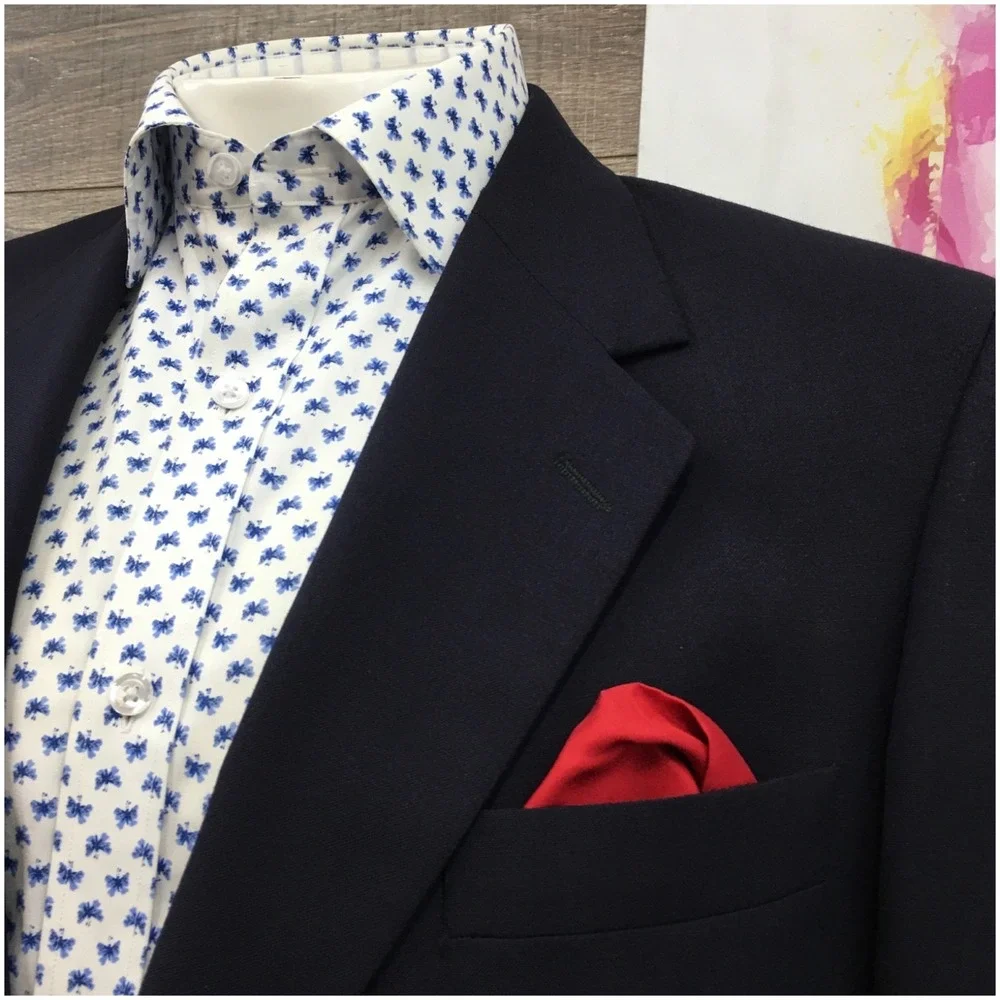 VINTAGE SAVILE ROW Mens Navy Blazer Sport Coat Casual Jacket Size 42R‎ Wool Suit